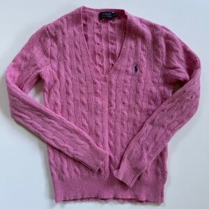 Polo Ralph Lauren Women's Merino Wool V-Neck Sweater Medium Size Pullover